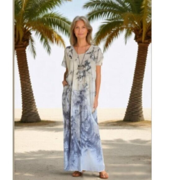 Luna white and gray dress size small - Picture 1 of 16